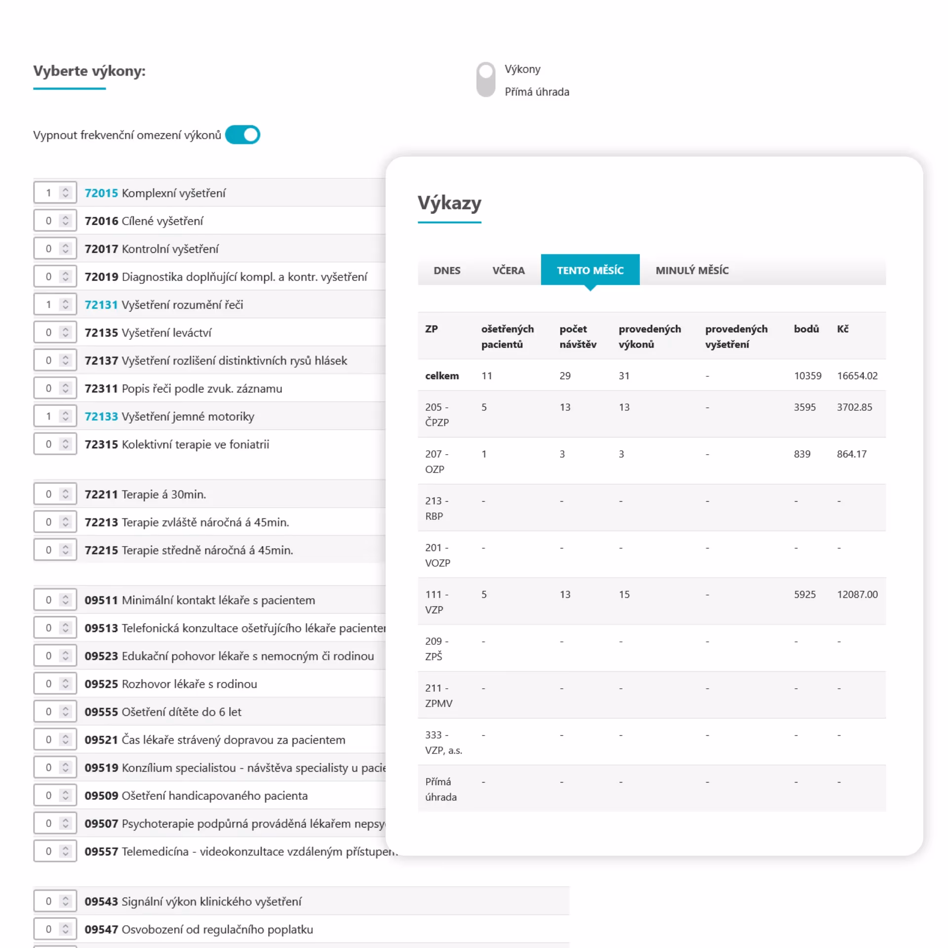 Karta pacienta v LOGOPAD aplikaci