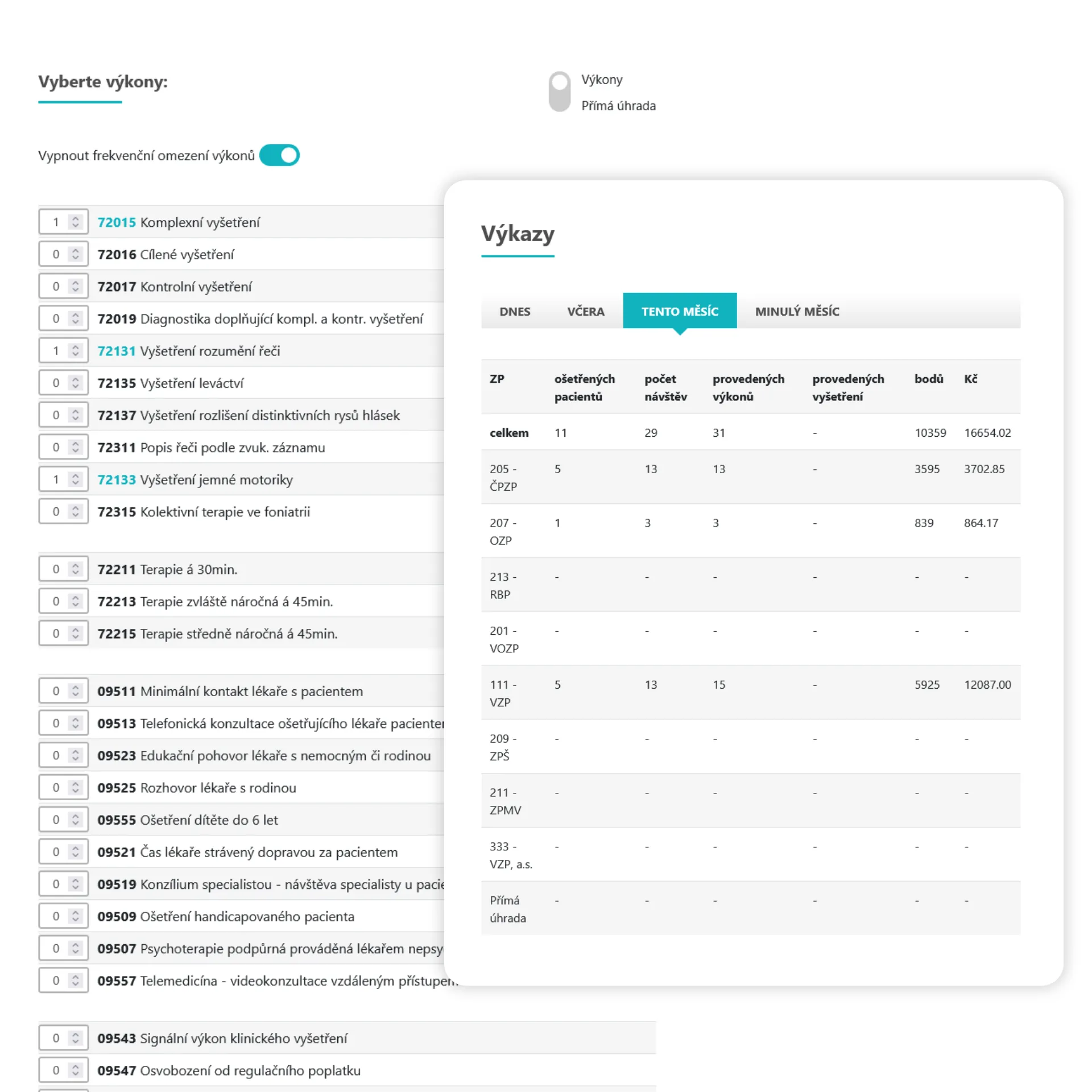 Karta pacienta v LOGOPAD aplikaci